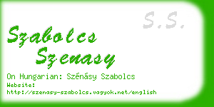 szabolcs szenasy business card