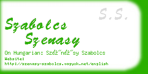 szabolcs szenasy business card